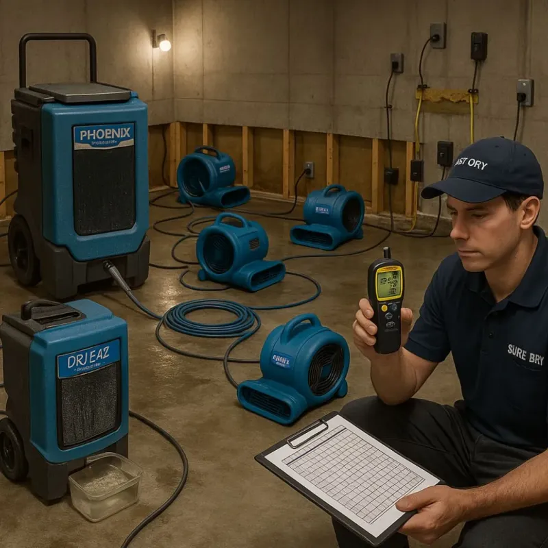 Structural Drying and Dehumidification process in Forest City, IA